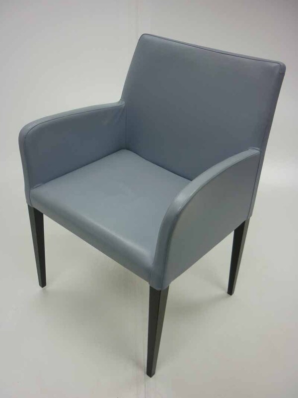 Light blue leather Poltrona Frau Liz armchairs