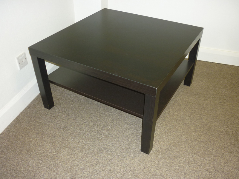 Dark Wood Square Coffee Table, Lack Coffee Table Ikea Oak