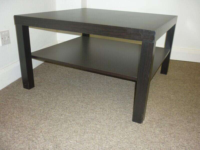 Ikea Lack dark wood square coffee table