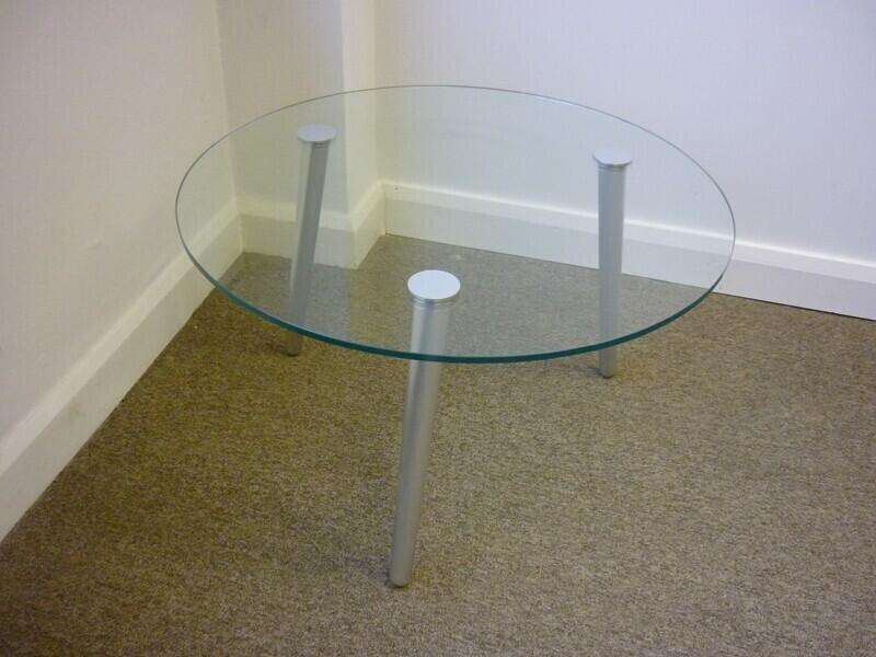 Glass 3 leg coffee table