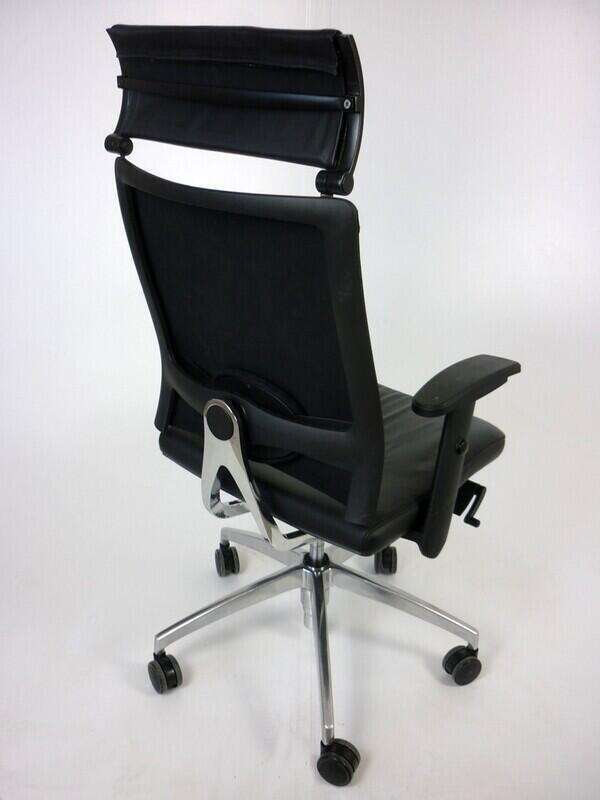 Black leather mesh back Sedus Open Up task chair