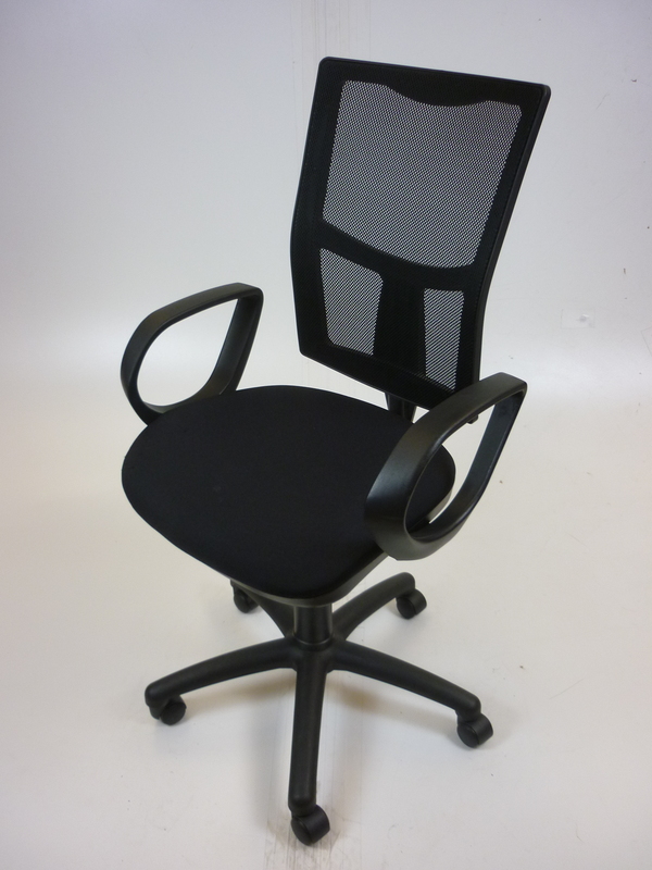 Black mesh back 2 lever operator chairs