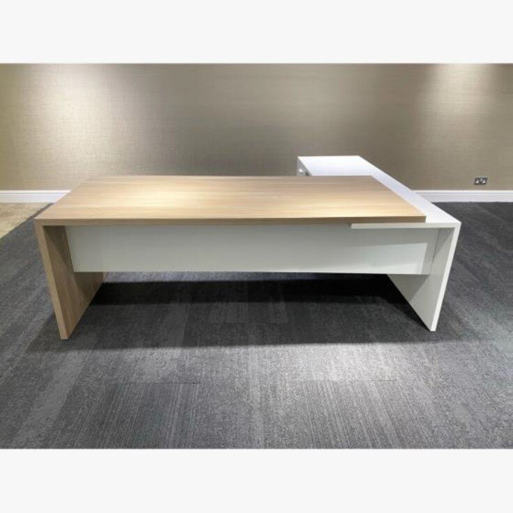 Quadrifoglio T45 L Shaped Desk with Return & Pedestal