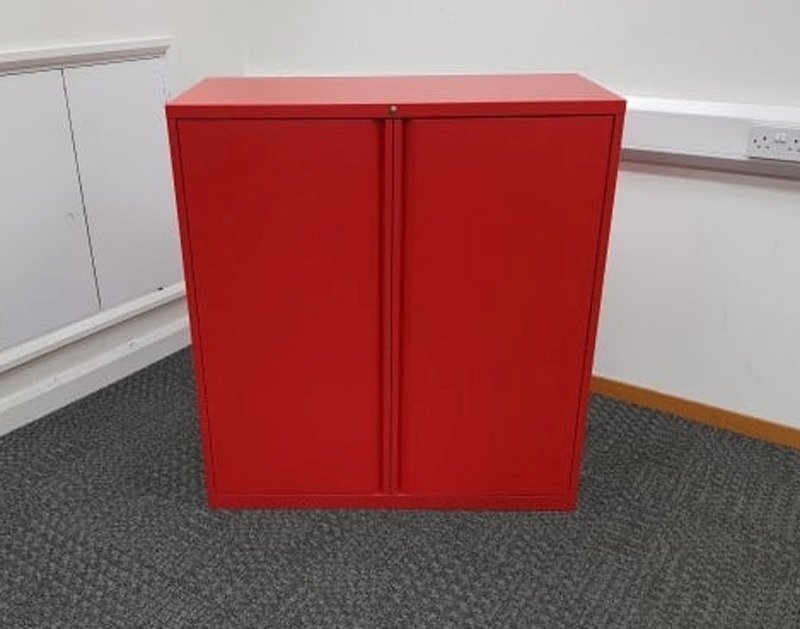 KI red 1180mm high double door cupboard