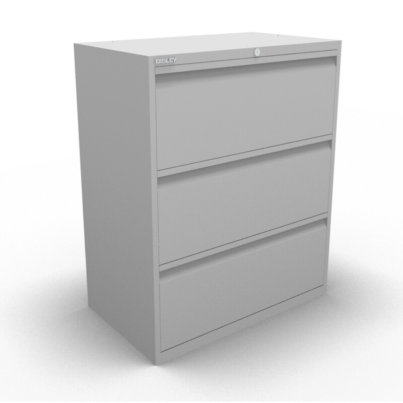 Grey Bisley 3 drawer side filer