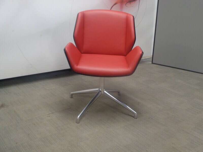 Boss Design Kruze Lounge Swivel Chair Red / Walnut