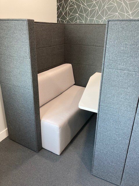 High Back Booth with Integrated Table
