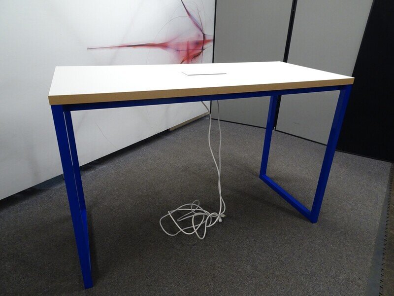 1600w mm Tall Breakout Table with White Top and Blue Frame