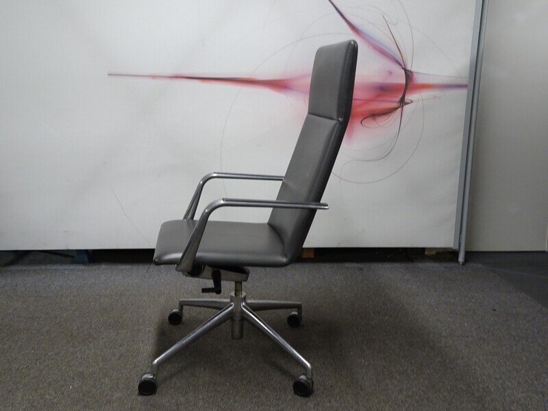 Brunner Finasoft High Back Grey Leather Chair