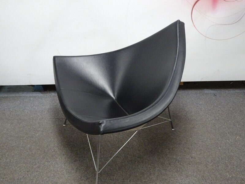 Vitra Coconut Chair in Black Leather