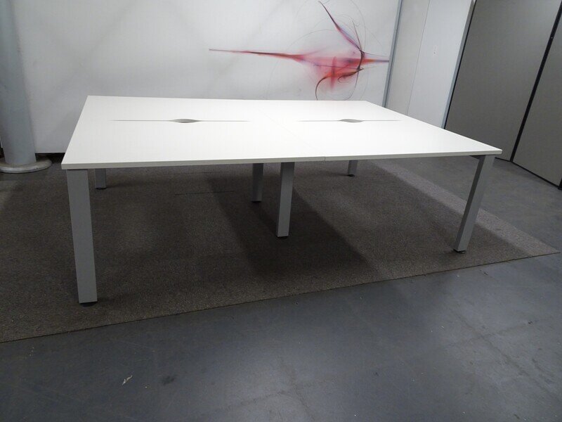 1400w mm Bench Desks with White Tops