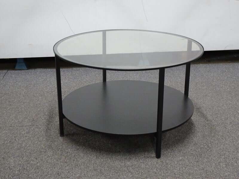 750dia mm Black and Glass Coffee Table