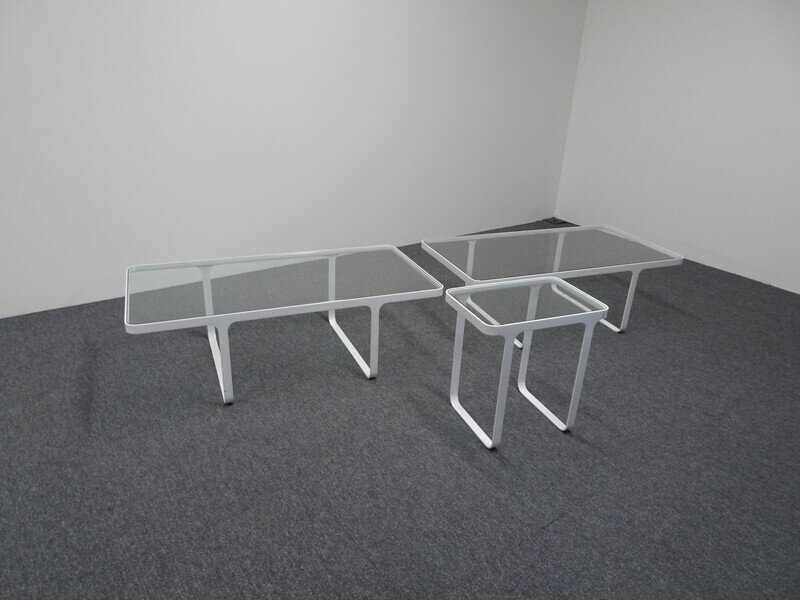 NaughtOne Trace White & Glass Coffee Table 