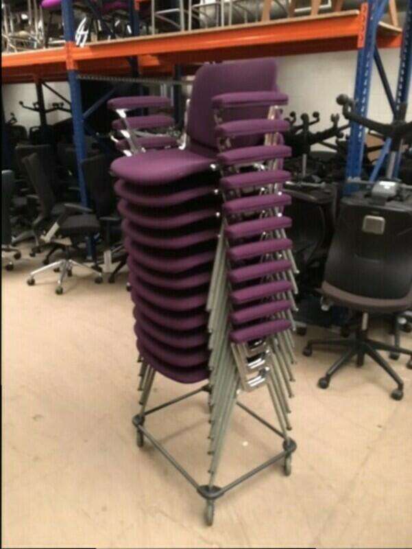 Castelli Rainbow DSC106 purple stacking chairs with arms