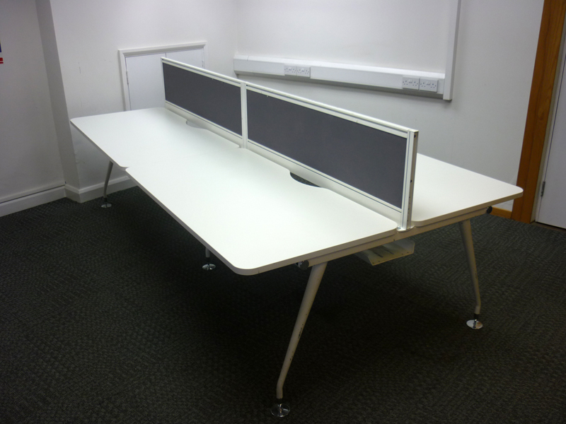 White compact 1400w x750d mm bench desking