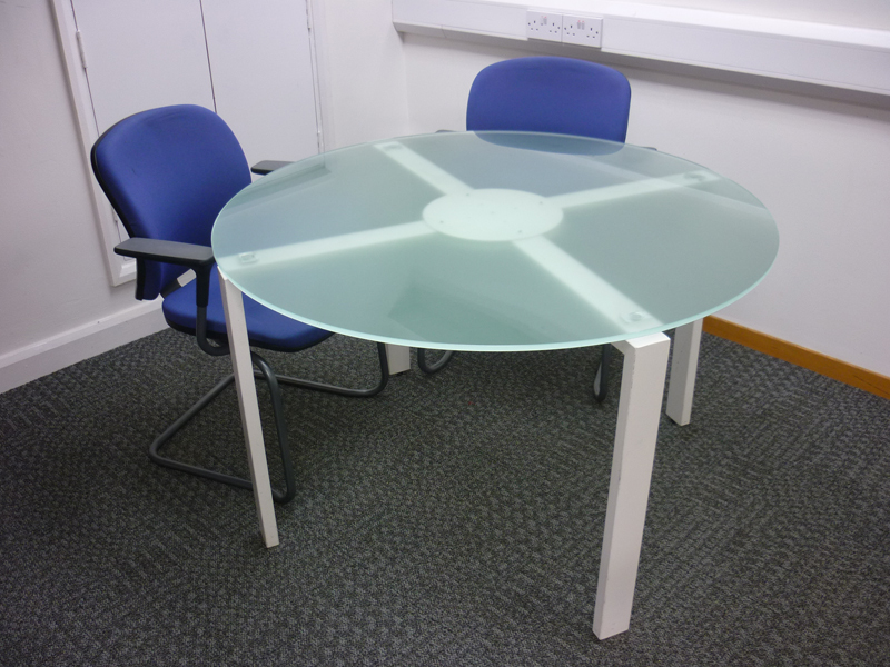 1180mm diameter glass conference table