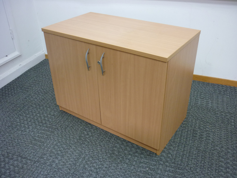 Desk high 960mm wide beech cupboard