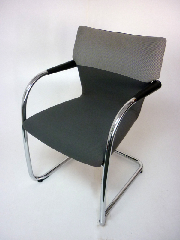 Vitra Visastripes grey two tone stacking chairs
