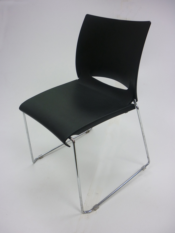 Patra Icon black plastic stacking chairs