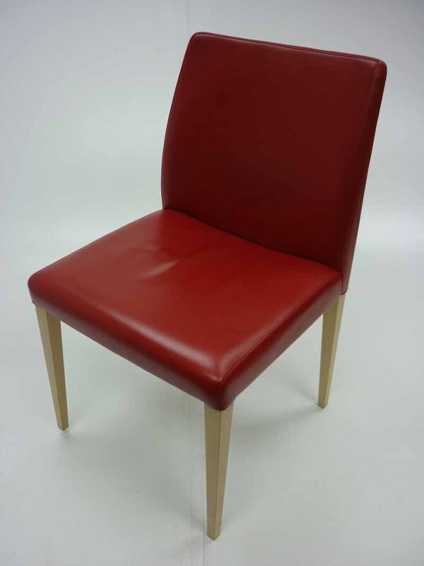 Red leather Poltrona Frau Liz chairs
