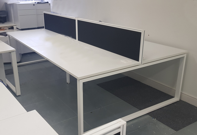 White 1400x800mm Borden Arba bench desks