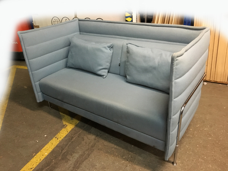 Vitra Alcove Plume ice blue 2 seater sofas