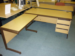 Light oak rectangular desks