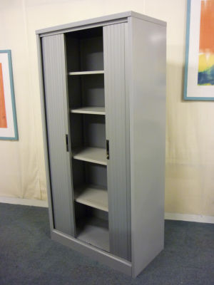 2000mm high silver side tambour cupboards