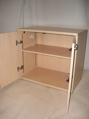 Sven Christensen maple desk high double door storage cupboards