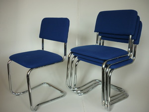 Chrome cantilever frame stacking chairs