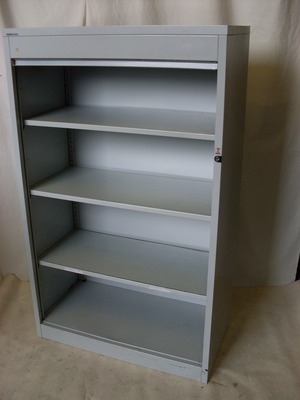 Roneo light grey 1530mm high tambour front cupboard