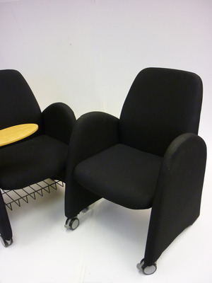 Pair of black reception chairs