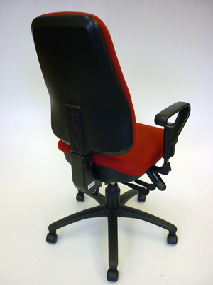 Dauphin red task chairs with arms