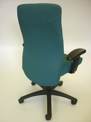 Senator Task 4 chair in aqua fabric with arms