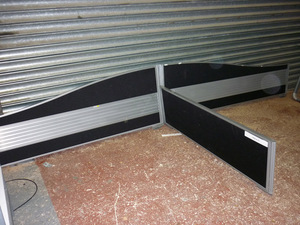 Black aluminium desk mounted wave screens, From