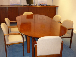 2400x1250mm cherry D-End boardroom table