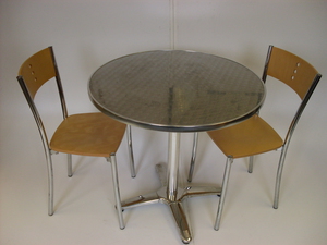 Beech plywood chrome bistro chair