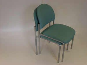 Aqua green 4 leg meeting chairs