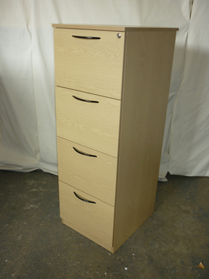 Light oak 4 drawer filing cabinet (a)