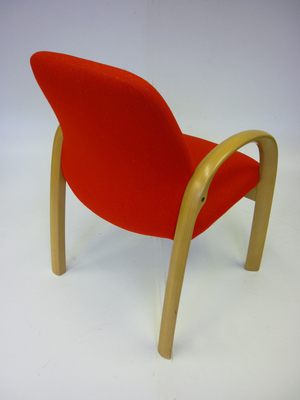 Verco red cajun fabric wooden frame boardroom chairs
