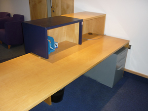 Ash veneer rectangular reception desk