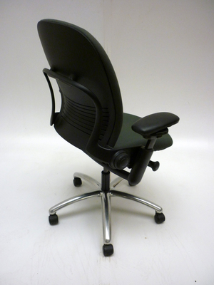 Olive green fabric Steelcase Leap task chairs (CE)