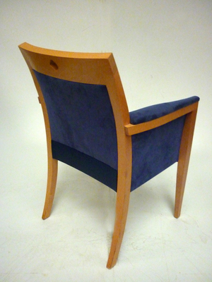 Task beech veneer frame blue leather & suede boardroom chairs