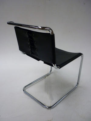 Knoll Spoleto black leather chairs (CE)