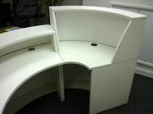 White reception desk