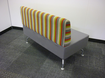 Orangebox Perimeter Grey/stripe 2 seater sofa  (CE)