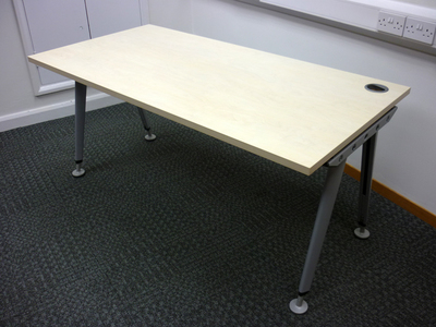Pale maple bench desk systems. (CE) Per person: