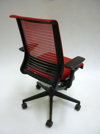 Steelcase Think red fabric & mesh task chairs (CE)