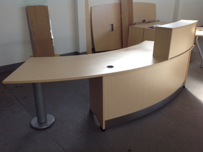 Maple curved reception counter  (CE)