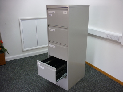 Bisley grey 5 drawer filing cabinets